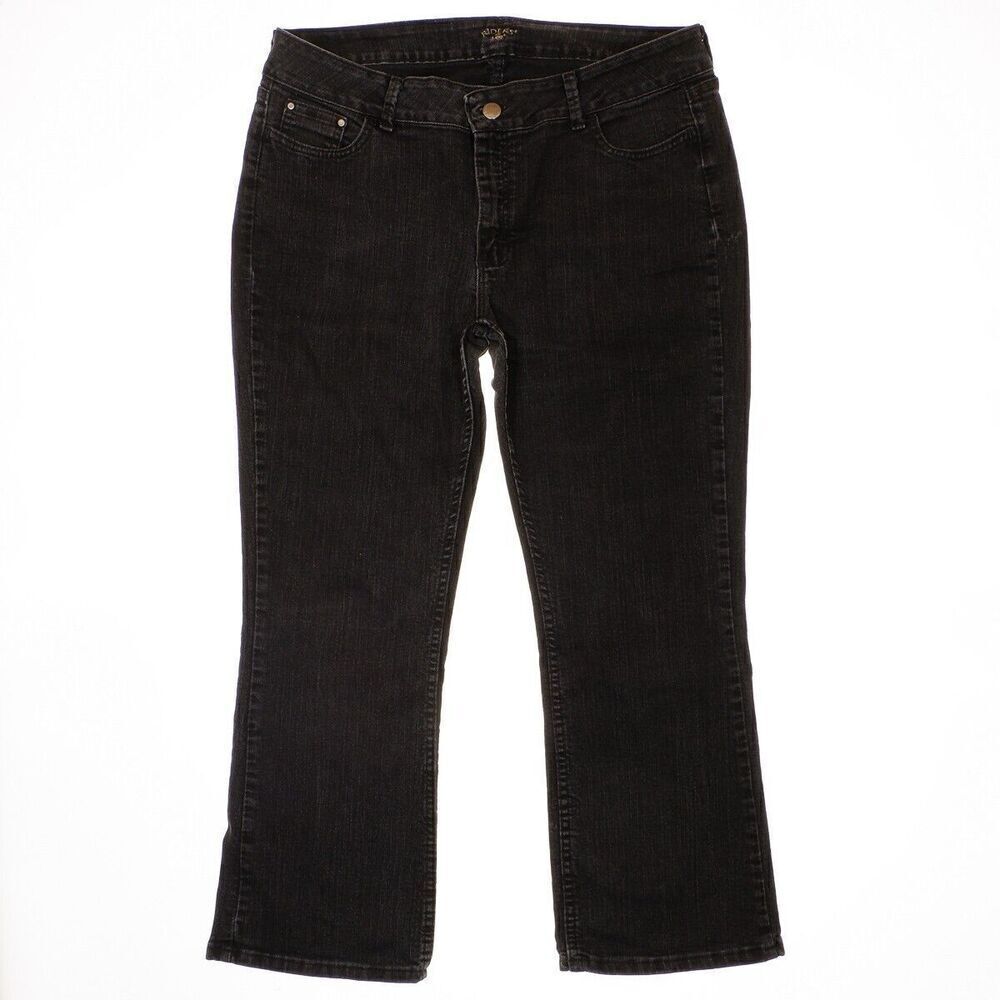 Riders by Lee Bootcut Jeans Size 18P Womens Plus Petite Black Denim 37x27